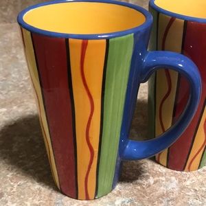 Pier 1 Earthenware. Set 4  coffee cups. Beautiful